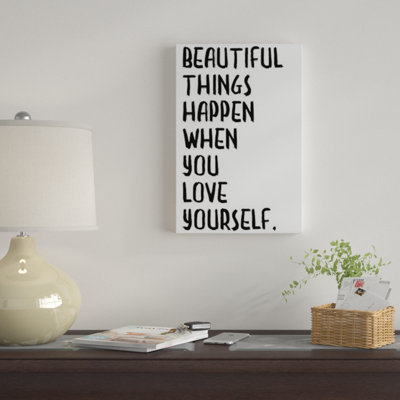 « belle things happens », art textuel sur toile