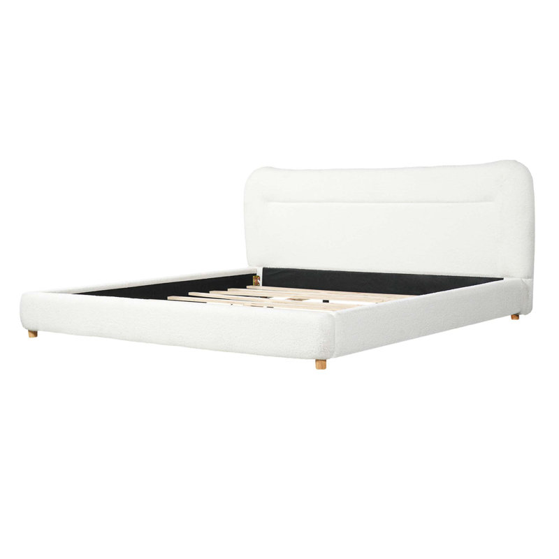 Lit en peluche minimaliste avec tête de lit Minimalist, Très grand lit
