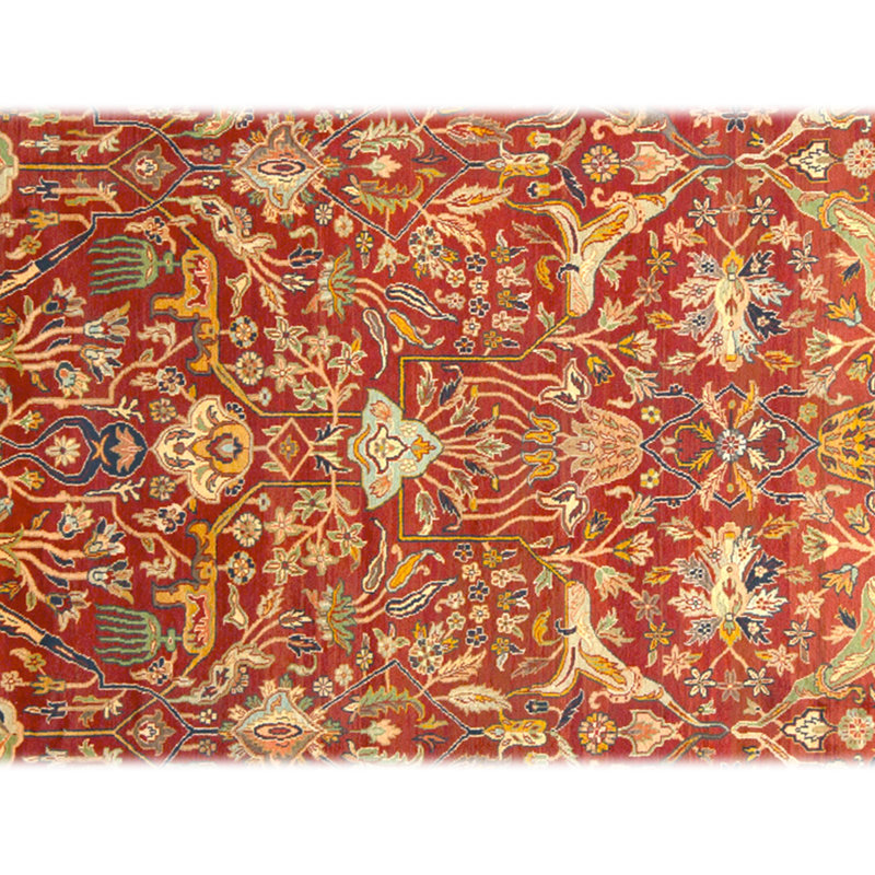 High-Quality Hand-Knotted Red And Gold Area Rug