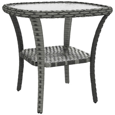 Table basse en osier de rotin Outsunny