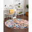 Tapis bleu / orange / rose Clydine-826886832