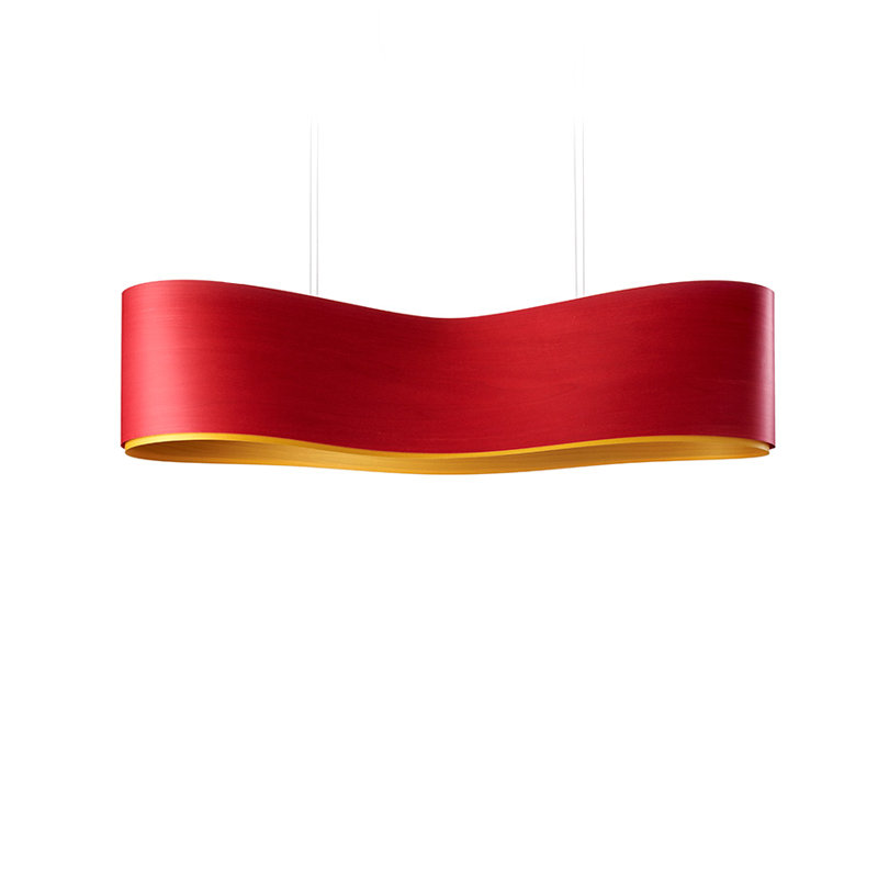 New Wave Pendant, E26, Red/Yellow