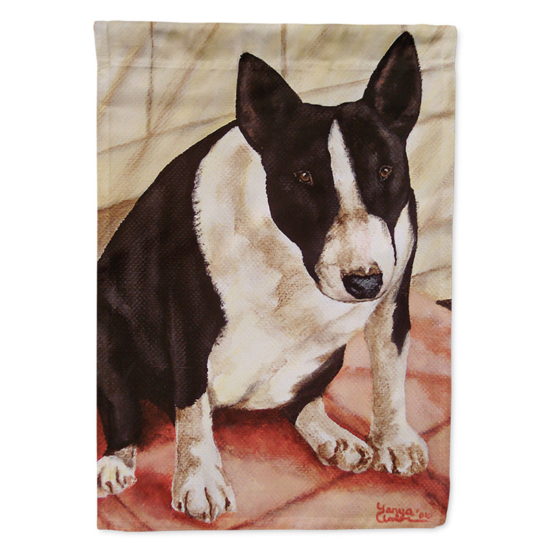 Drapeau de jardin à 2 côtés bull terrier english bully, H 28 po x l 40 po