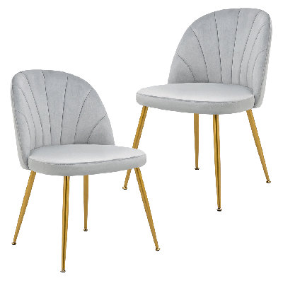 Modern Velvet Armless Side Dining Chairs