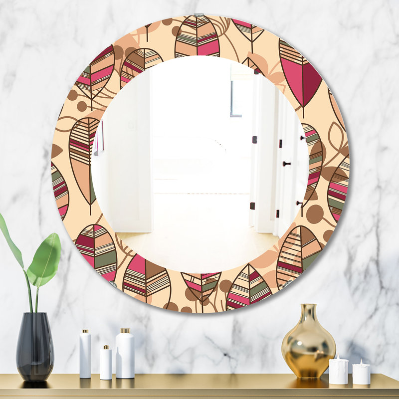 Miroir décoratif rétro bohème et éclectique, H 31,5 po x l po