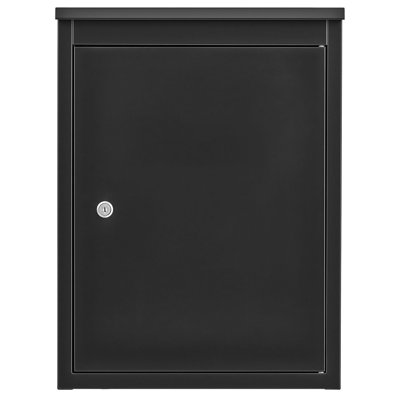 Secure Outdoor Package Delivery Box, 20.67 in Wall-Mounted Parcel Drop Box for Porch, Curbside, or Home Use, Lockable and Weather-Resistant Metal Mailbox, Black
