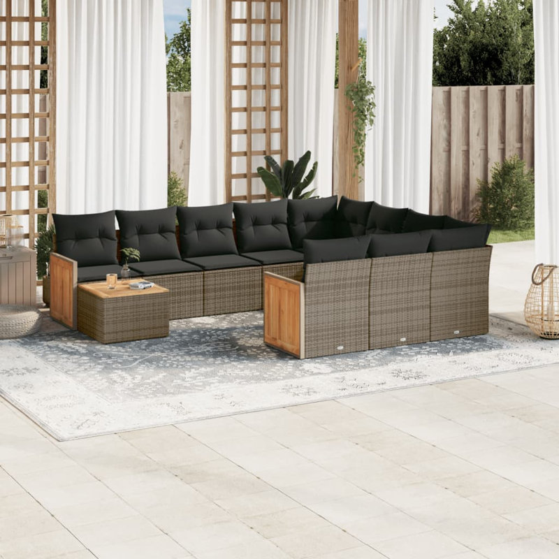 Ensemble de canapé de jardin Vidaxl gris