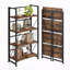Bibliothèque pliable à 4 niveaux avec structure en métal, étagères de rangement sans assemblage et support pour plantes-171827462