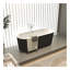 Baignoire autoportante en acrylique, conception plissée unique, noir brillant, trop-plein et bonde escamotable, certifiée cUPC-112318540