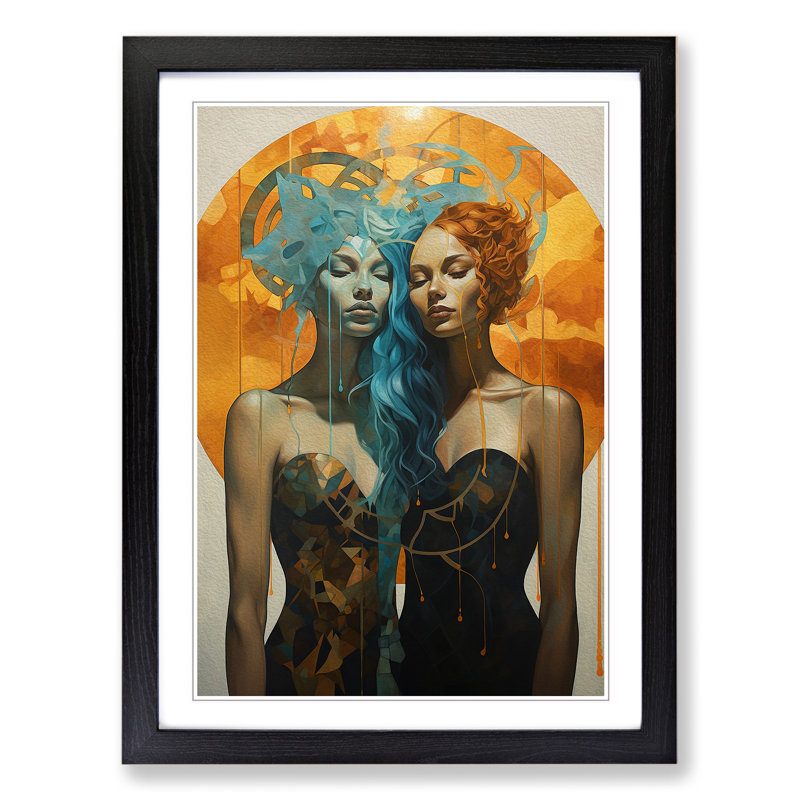 Single Picture Frame Print on Wood, 46cm H x 34cm W, Black Framed