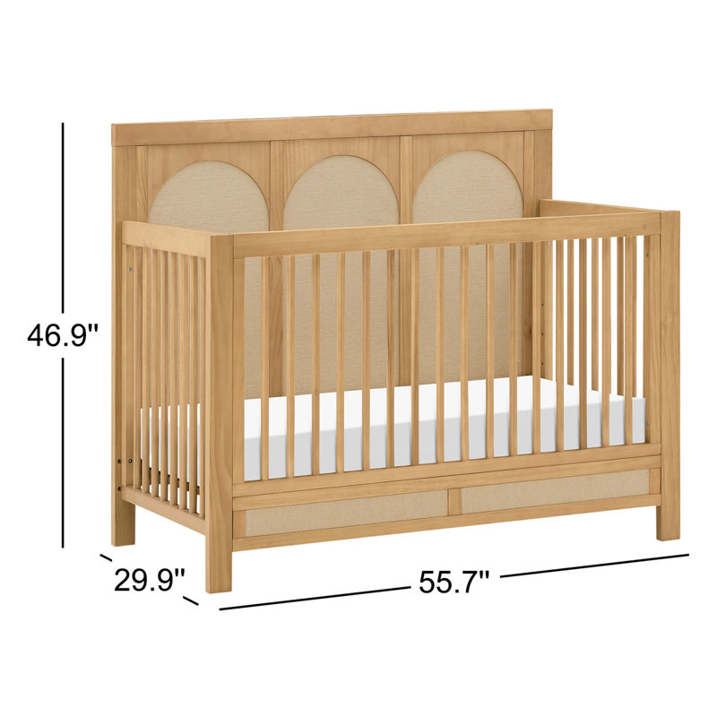 Eloise 4-in-1 Convertible Crib, Honey/Performance Sand Eco-Weave