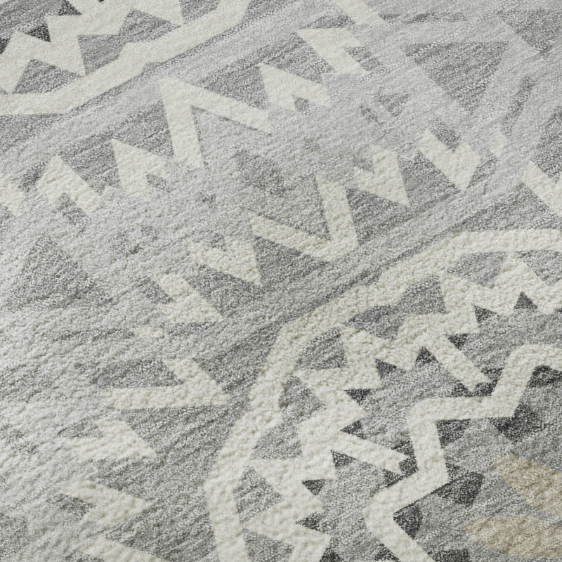 Premium Machine Washable Cerrito Gray Rug, Rectangle 1'8" x 2'6"