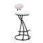 Ensemble de 2 tabourets ronds à imprimé rond en métal noir pour îlot de cuisine et salle à manger-620702549