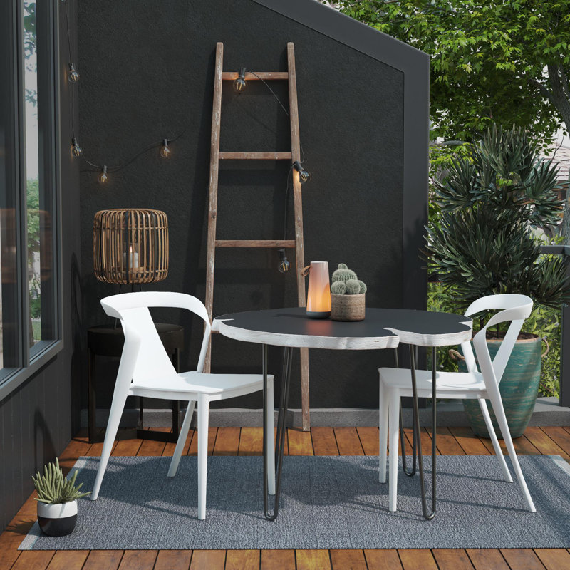 Adrian Patio Dining Armchair with Cushion, White
