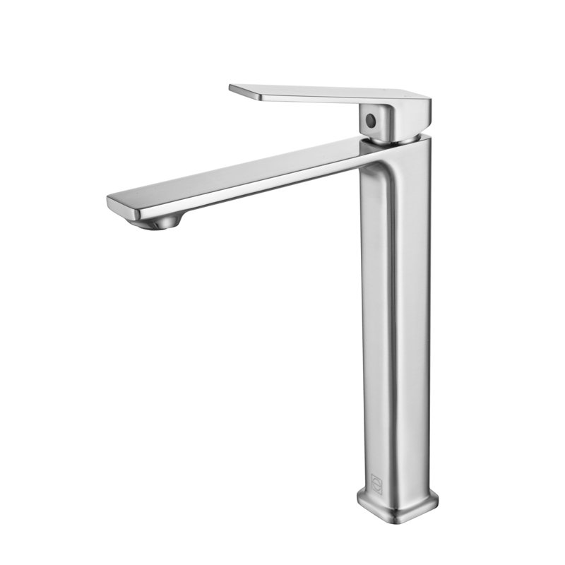 Robinet de salle de bain monotrou Lena, Nickel brossé