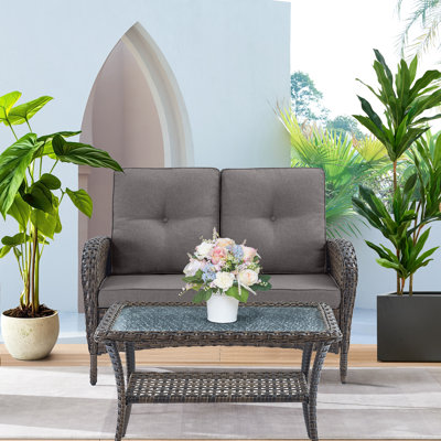 Gaetanino 2 - Person Patio Conversation Set with Cushions