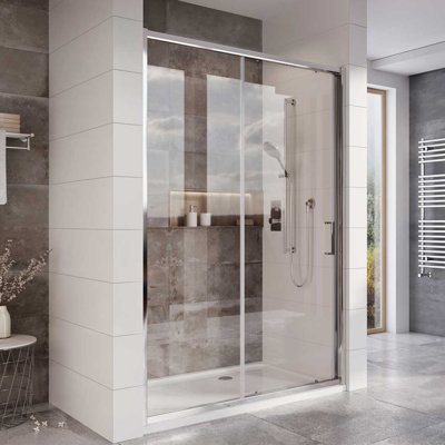 Feora Single Added Frameless Shower Door with Clear Glass