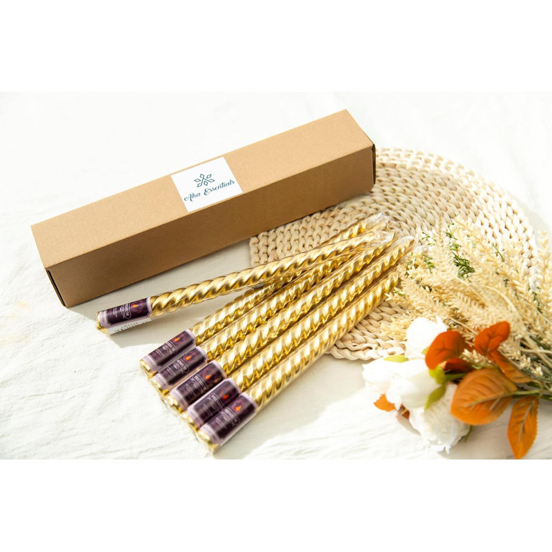 Bougies spiralées en cire, chandelles non parfumées, bougies torsadées pour la maison, le mariage, la table de salle à manger | Paquet de 6 bâtons de bougie