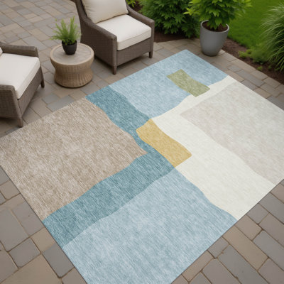 Tapis abstrait intérieur / extérieur lavable à la machine Kugler ACN2400