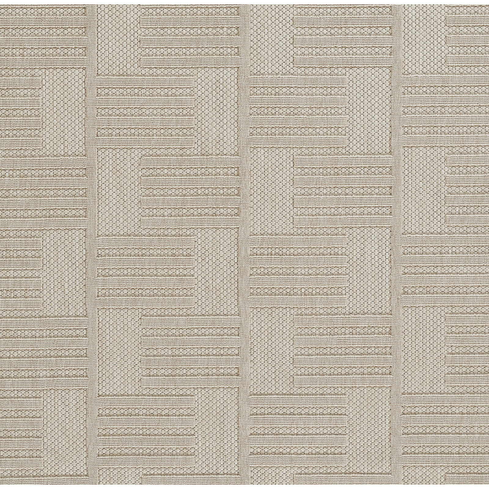 Trilby Beige Geometric Outdoor Rug, Runner 2'7" x 7'6"