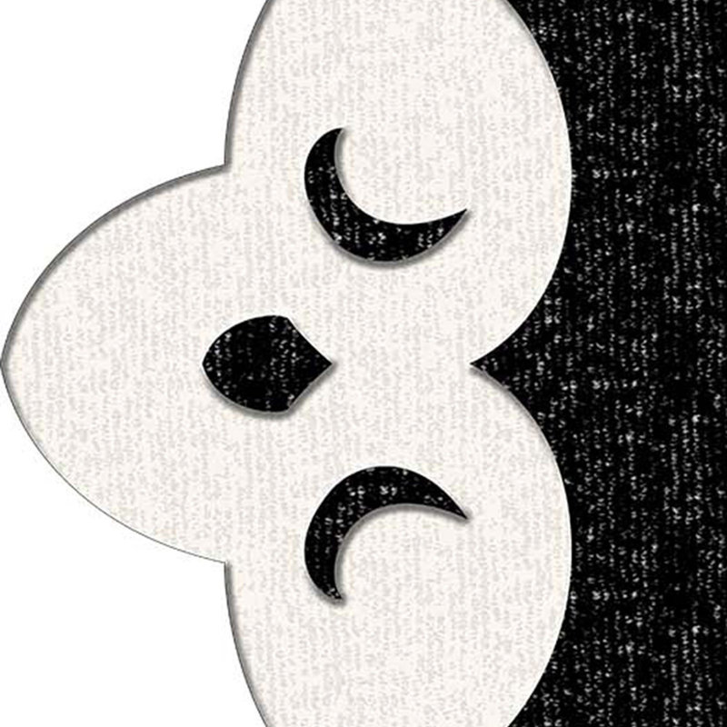 Tapis noir / blanc tissé à la machine Eicher, Nouveauté 5 pi 3 po x 7 pi 7 po