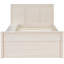 Lit plateforme simple en bois avec lit gigogne escamotable et armoire de rangement - Blanc crème-2030296859-2030296869