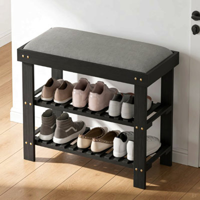 Shoe Organizer,Shoe Storage Bench,3-Tier Entryway Bench