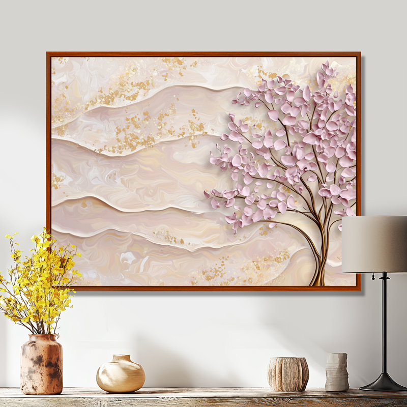 Lavande Bloom Acacia Tree Horizon I - Acacia Tree Wall Art Living Room, H 34 po x l 44 po, Brun