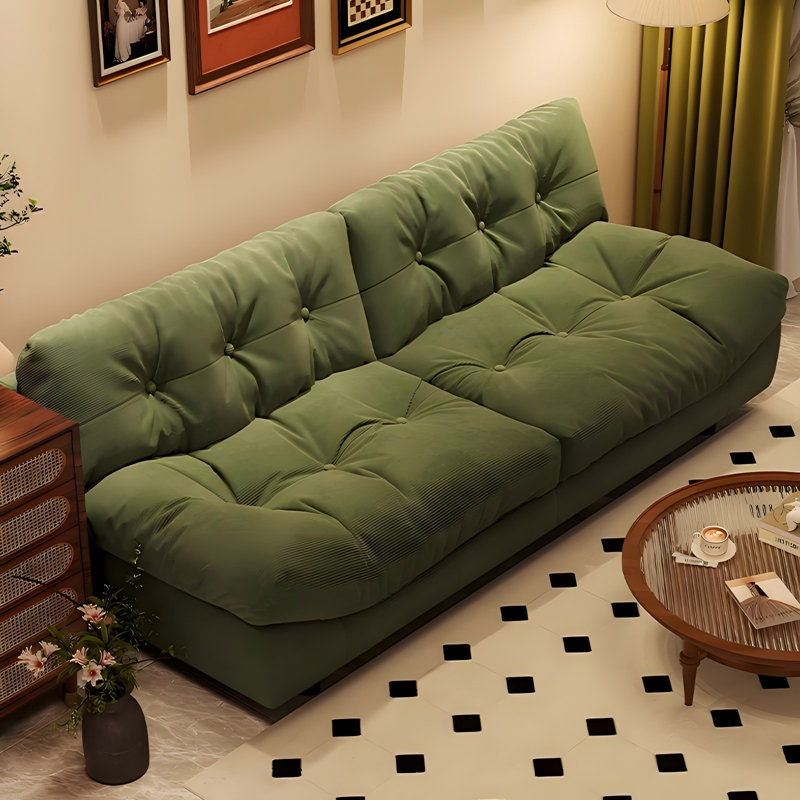 Canapé paresseux moderne en velours côtelé 47,24 po, 24.41" H x 47.24" W x 29.53" D