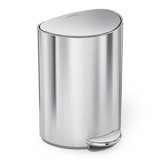 simplehuman 6 Liter / 1.6 Gallon Semi-Round Bathroom Step Trash Can