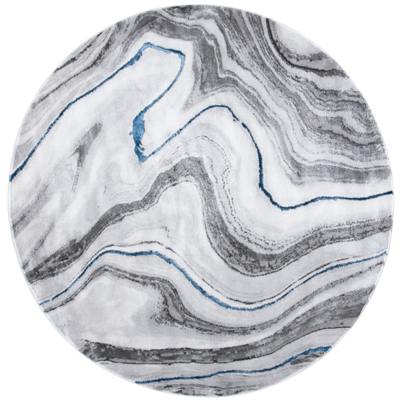 Kirkus Performance Abstract Rug, Round 5'3"