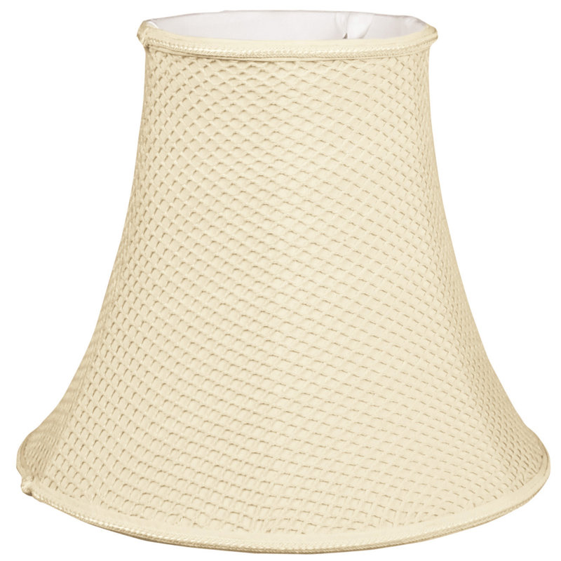 Abat-jour cloche en soie / shantung (araignée), H 11,5 po x l 14 po x P 14 po, Beige