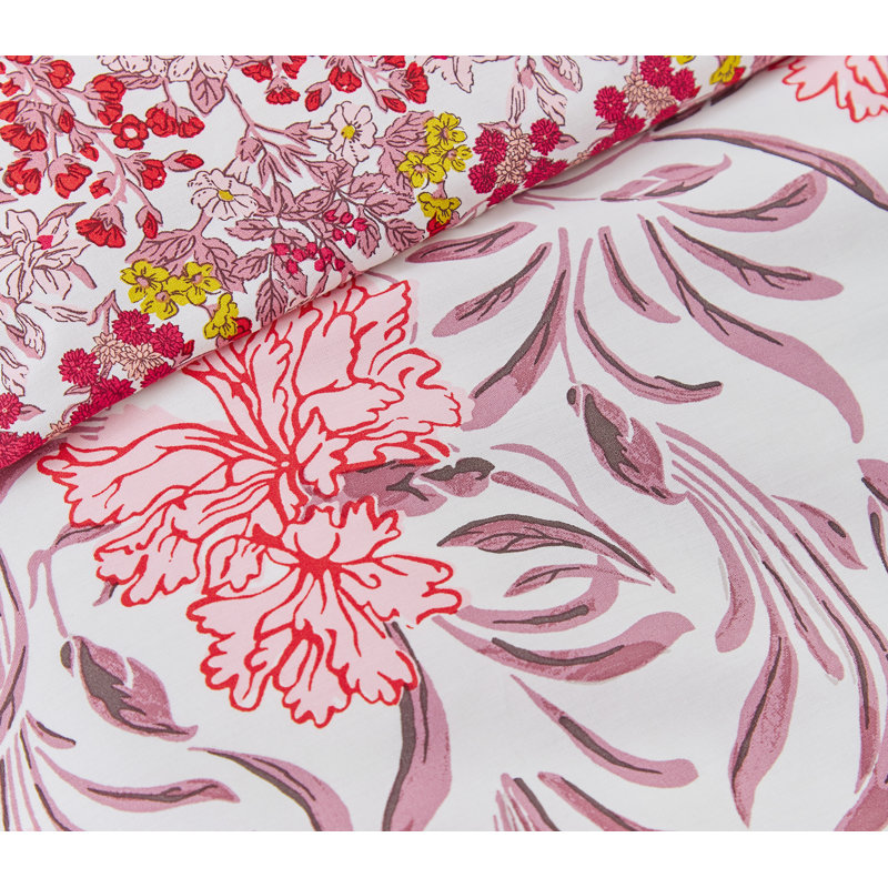 Garland Floral Cotton Percale Cover Set Multi, Super King - 2 Standard Pillowcases
