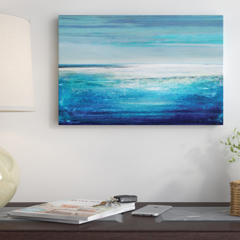 « ii », reproduction d’art sur toile tendue Reflection on the Horizon, H 18 po x l 26 po x P 1,5 po, Toile avec cadre noir