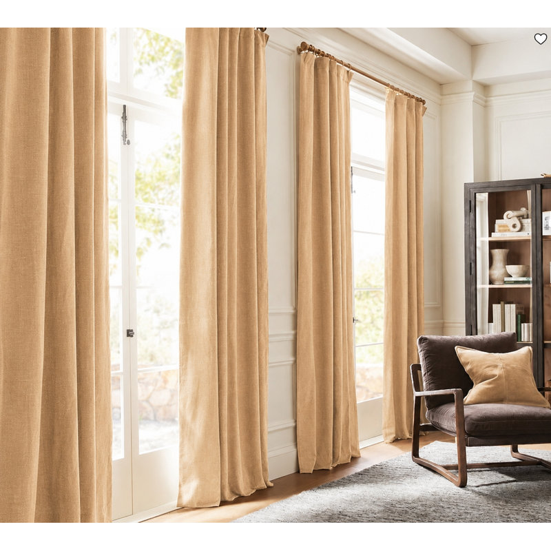 Baltras Semi Sheer Curtain Single Panel, 54" x 108", Caramel