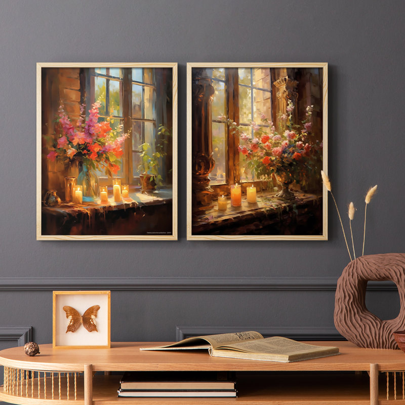 FLORAL Series DCCLXV - Reproduction encadrée de qualité supérieure - prête à être accrochée - aucun clou requis - aucun clou requis