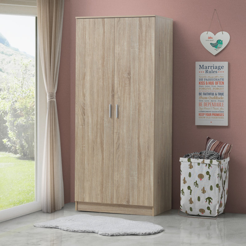 Deanda 2 Door Manufactured Wood Wardrobe, Sonoma Oak