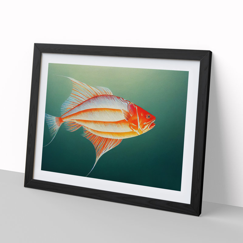 Intense Fish - Single Picture Frame Print, 34cm H x 46cm W x 2cm D, Black
