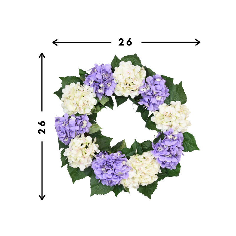Blue And White Hydrangea Wreath, Purple/White