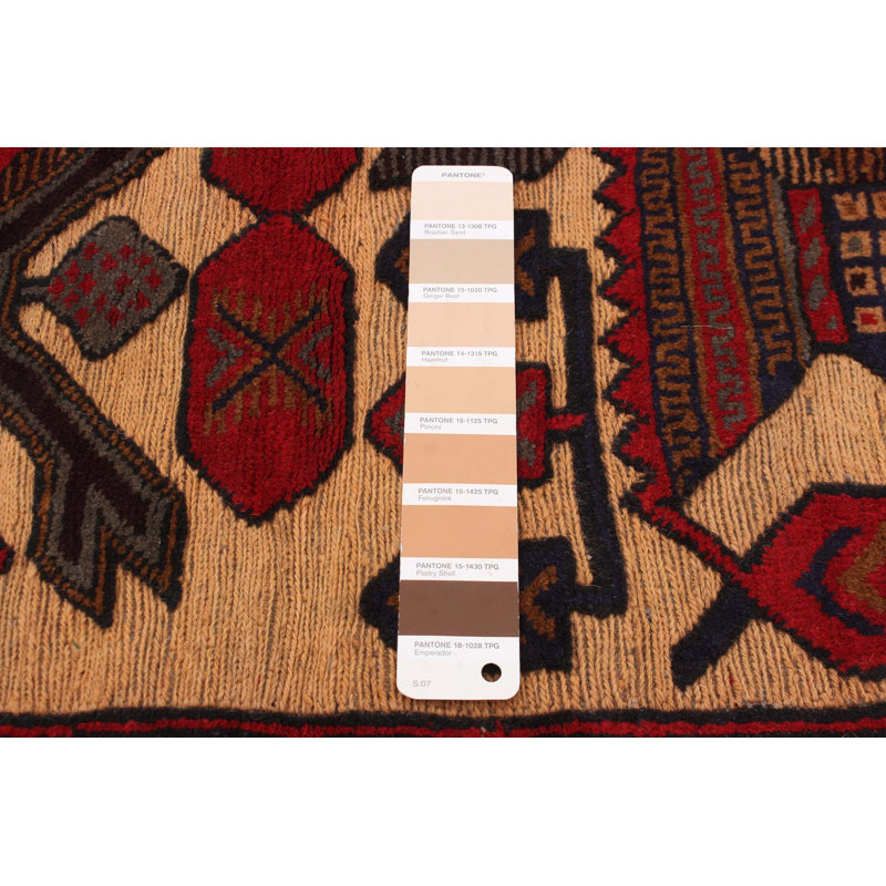 Tapis unique en laine noué à la main 3 pi 11 po x 6 pi 3 po nouvel âge Edelgard
