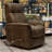 Global Home Swivel Glider Recliner With Manual Adjustable Headrest & Footrest In Texas Slate