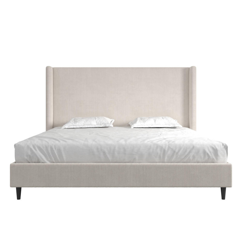 Birzer King Upholstered Wingback Bed