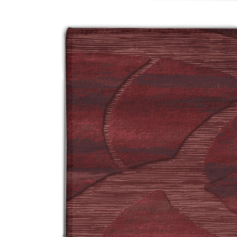 Tapis rouge abstrait intérieur et extérieur, Rectangulaire 2 pi x 3 pi