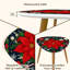 Ensemble de 2 tables basses gigognes triangulaires modernes, ornées de poinsettias rouges vifs et de houx, style vintage. Table d'appoint empilable, petite table de chevet idéale pour le salon, la chambre ou un appartement. Décoration intérieure.-2076300675-2076300728