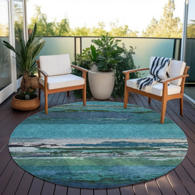 Tapis bleu sarcelle lavable intérieur / extérieur Havari