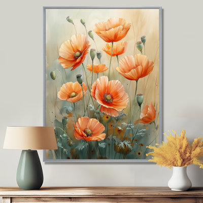 Orange Poppies Whispers Of Love - décoration murale coquelicots