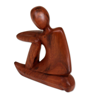 Figurine Détendez-vous en bois Suar