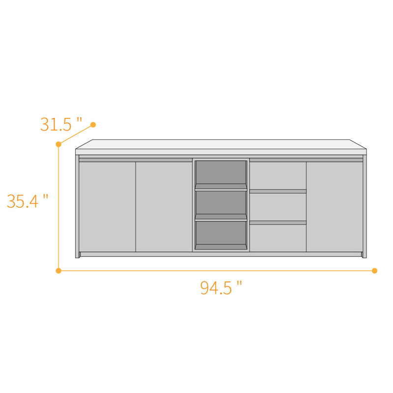 94.49-Inch Kitchen Island with Marble Surface, Veined White