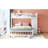 White Bunk Bed With Six Drawer Compartments And Flexible Shelf Space Twin Over Full 6 Functionality Movable Design --923773635
