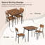Ensemble de table de salle à manger 3 pièces pour 2 tables carrées en bois avec structure en métal